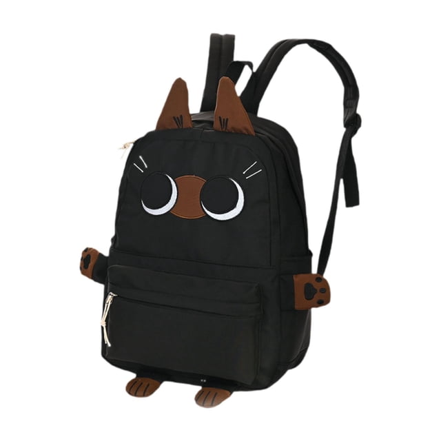 Mochila escolar ligera y bonita para viajes, ideal para cumpleaños y senderismo. Negro