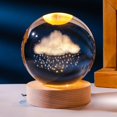 thumbnail image 3 of Bola de cristal luminosa 3D tallada con base de madera maciza, luz de noche para enviar a los estudiantes a enviar adornos de escritorio para niños, 3 of 4