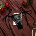 thumbnail image 2 of Xijirk Panties for Women,Lace Thong Panties Low Rise T Back G String Tie Side Straps Hollow Out Design Comfortable Breathable Soft Underwear,Womens Underwear,Black,M, 2 of 4