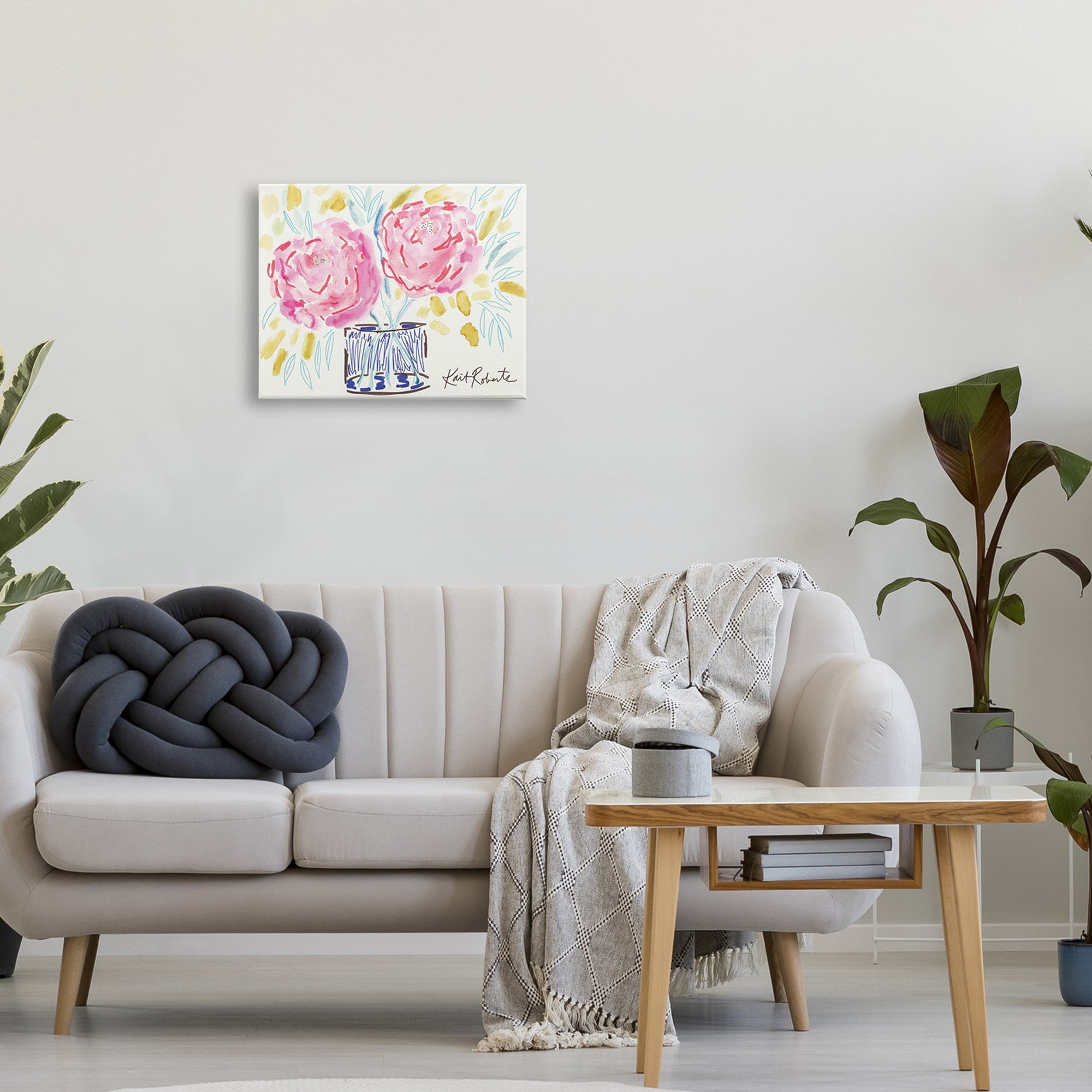 Stupell Industries Spring Pink Carnation Floral Still Life Expressive Flowers,30 x 24, Design by Kait Roberts
