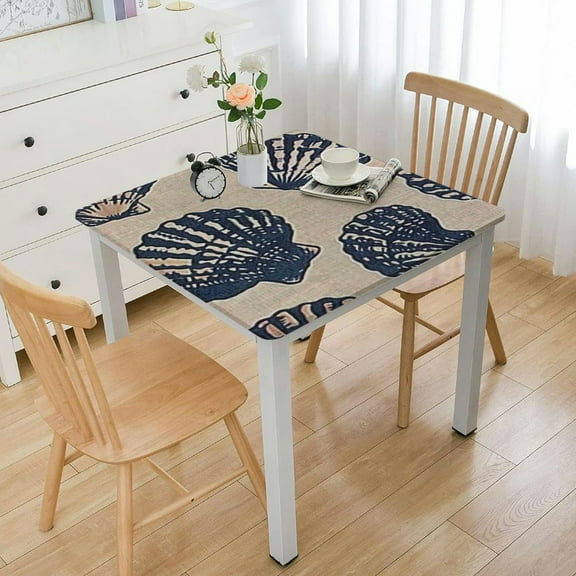 BANET Square Cotton Linen Print Tablecloth Dinner Picnic Table Cloth Cover for Home Decoration white