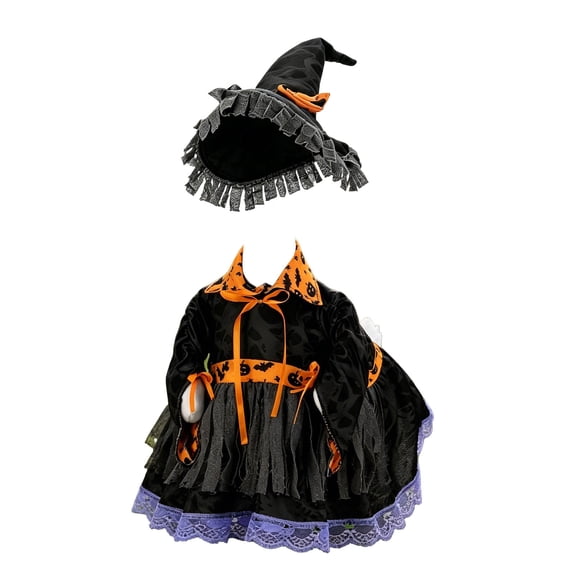 Boovnll Halloween Goose Outfit for 23 Inch Cement or Plastic Porch Goose, Witch Costume Clothes with Hat for Lawn Garden Outdoor Fall Decor