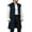 Blue, variant on Atkumj Medieval Vest for Men Trendy Solid Color Long Waistcoat Vintage Stand Collar Front Patch Pockets Button Down Sleeveless Vest