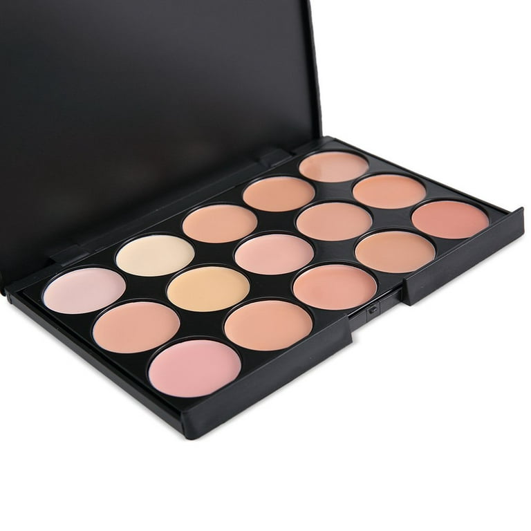 15 Colors Cream Contour Face Concealer Palette, FantasyDay Long Lasting  Full Hydrating Coverage Conceals Corrects Foundation Camouflage Makeup Gift