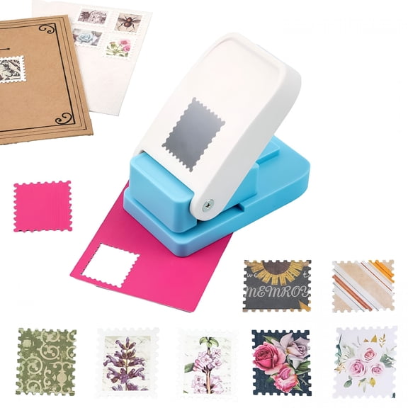 CCOCC Stamp Punch,Stamp Puncher 1X0.8inch Rectangular Postage Stamps Punches,Stamps Shaped Paper Punch,Lever Paper Punches for Crafting,Craft Cutter Hole Puncher for Scrapbooking Journaling