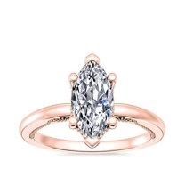 2.15 Carat Marquise Cut Moissanite Diamond (D/VVS1) Latest Proposal Ring for Women Solid 14K Rose Gold Size 10.5 by Diamond-Capitals