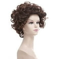 thumbnail image 4 of SUCS Women's Fashion Wig Brown Synthetic Hairshort Wigs hair Wave Wig, 4 of 5