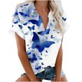 thumbnail image 1 of Blusa con estampado floral de manga corta con cuello en V para mujer OAVQHLG3B Store  lin121212, 1 of 4