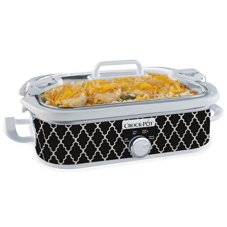 Crock-Pot 3.5-Quart Casserole Crock Manual Slow Cooker Black and White