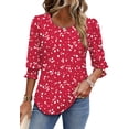 thumbnail image 3 of Fantaslook Blouses for Women Dressy Casual 3/4 Length Sleeve Womens Tops with Smocked Cuffs Fashion Shirts, 3 of 8