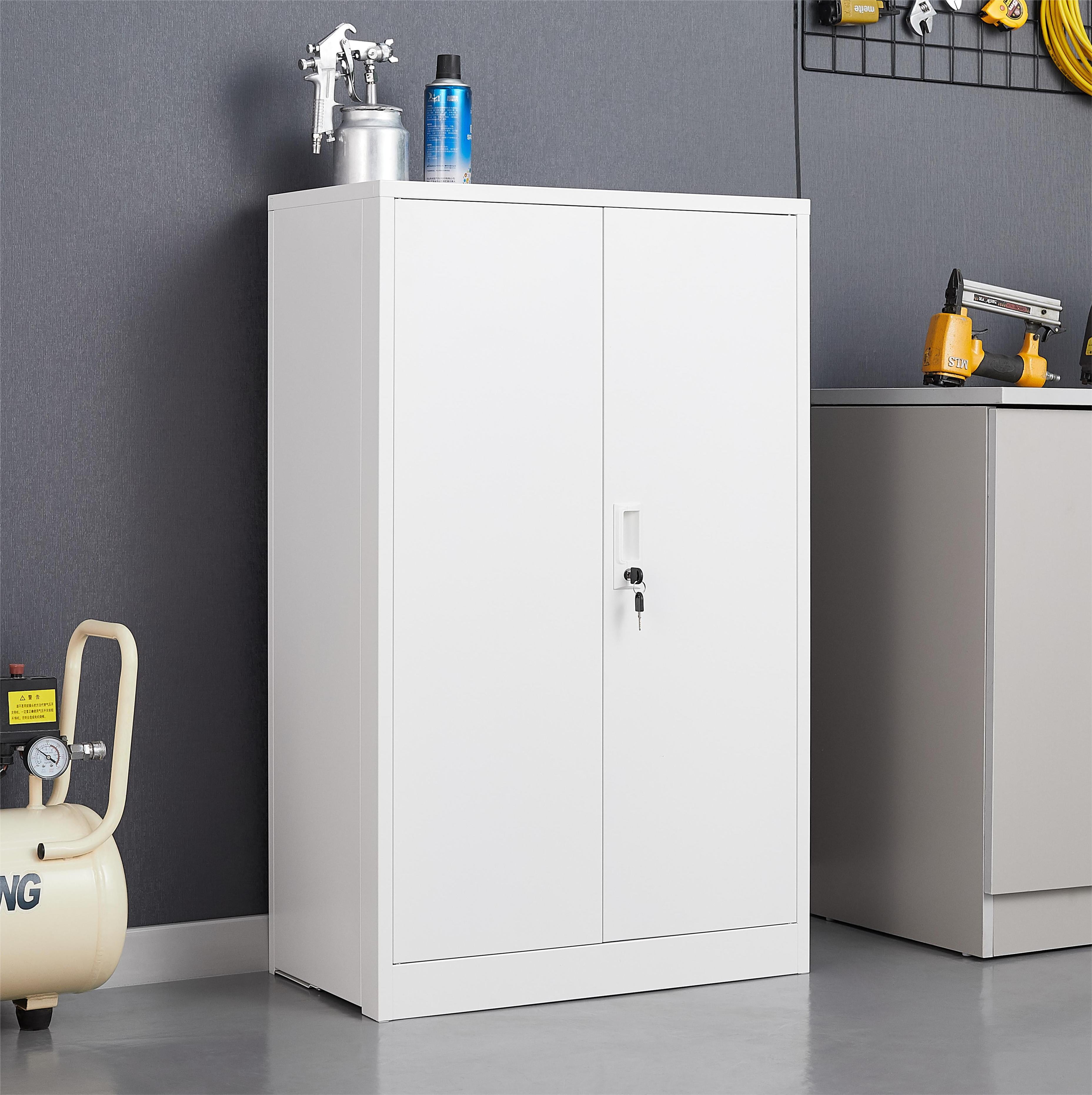 Momspeace Storage with Locking Doors and Storage Shelves, Metal
