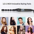 thumbnail image 5 of KIPOZI 1 inch Ceramic Bubble Wand Curling Iron Spiral Curling Wand for Short & Long Hair, with 15 Adjustable Temp, Dual Voltage, 5 of 7