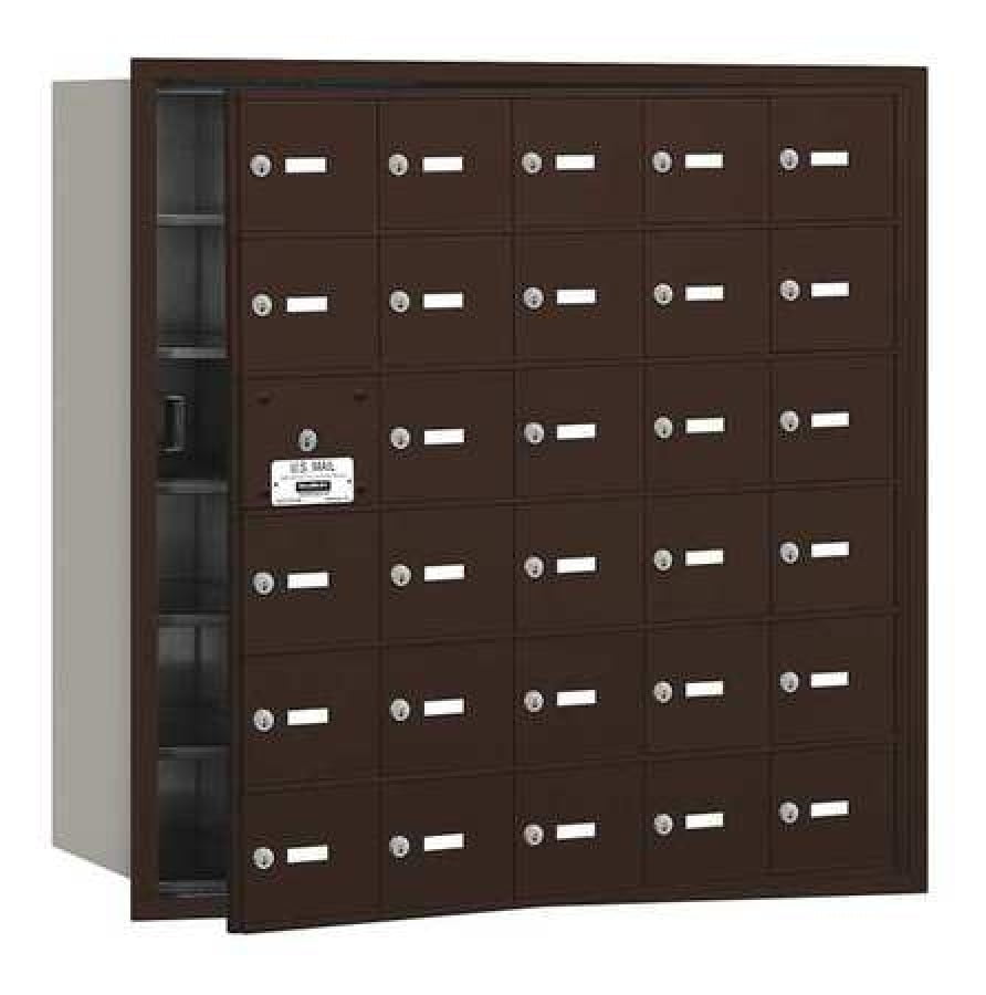 4B+ Horizontal Mailbox (Includes Master Commercial Lock) - 30 A Doors (29 usable) - Bronze - Front Loading - Private Access