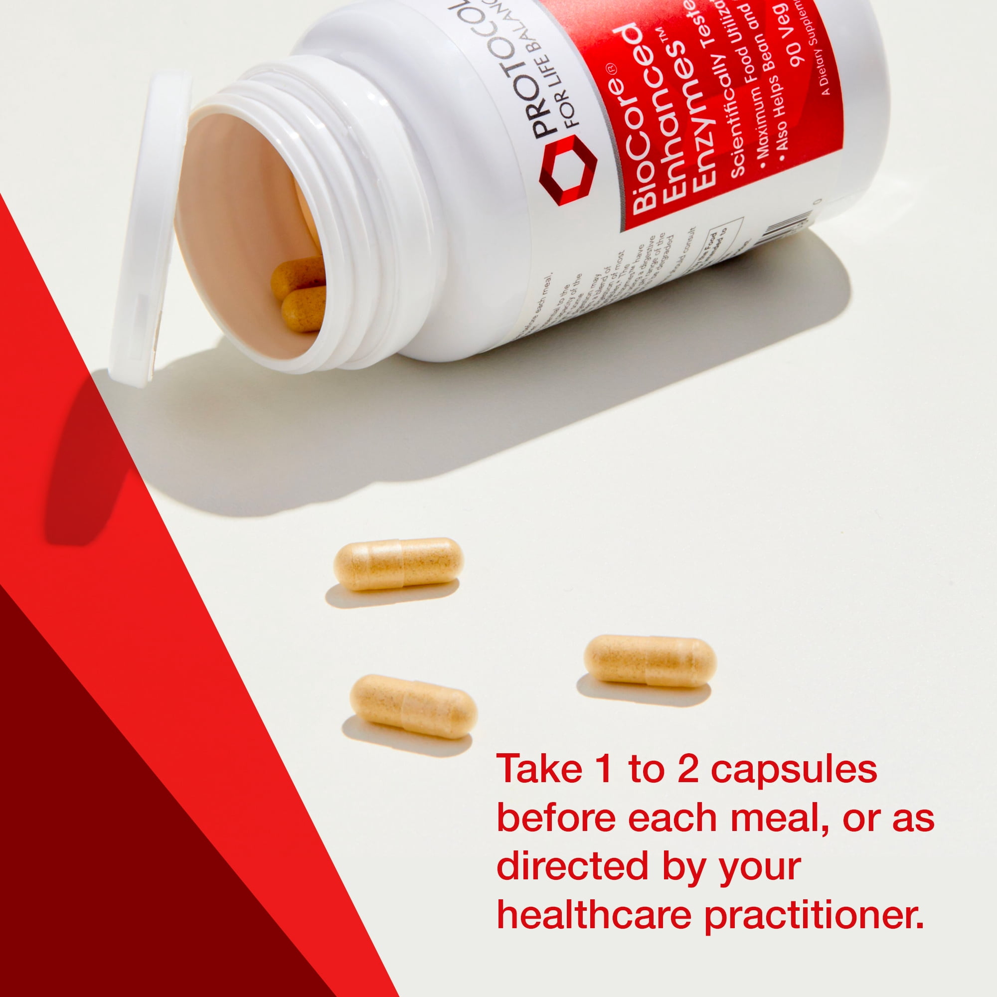 Protocol BioCore Enhanced Enzymes - Digestive Enzymes - 90 Veg Caps