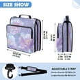thumbnail image 3 of Zipper Binder with Shoulder Strap 2 inch 3 Ring Waterproof File Folder Organizer Bag 500 Sheet Light Purple Peony, 3 of 8