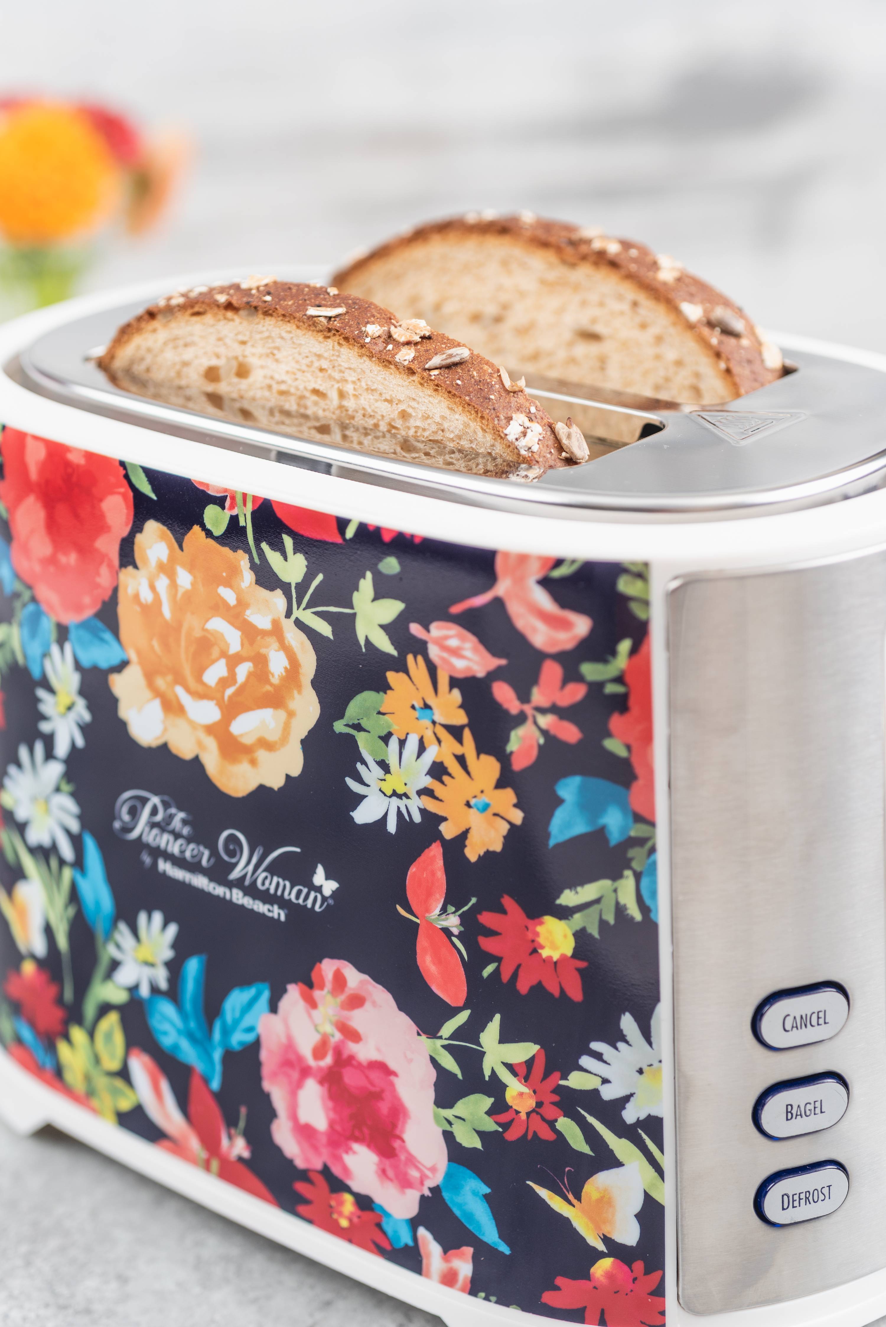 The Pioneer Woman 2 Slice Extra-Wide Slot Toaster, Fiona Floral, 22638 - image 2 of 7