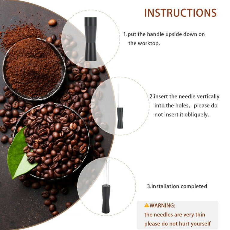 2 Pieces Coffee Tamper Set, Include 1 Espresso Tamper, 1 Espresso Coffee  Stirrer, Tool Espresso Stirrer Tamper for Espresso Machine Espresso Needle