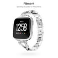 thumbnail image 3 of Compatible with Fitbit Versa Bands, Replacement Stainless Steel Strap Bling Rhinestones Diamond Bracelet Smartwatch Accessory Fits for Wrist Size 5.5- 8.1", 3 of 6
