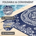 thumbnail image 3 of ORGOWEL Outdoor Rug Boho Floral Vintage Plastic Straw Waterproof Reversible Foldable Large Carpet for Patio RV Camping Deck Balcony,Blue,8×10ft, 3 of 11