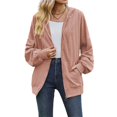 thumbnail image 5 of Wevis Women's Full Zip Hooded Jacket Long Sleeve Loose Casual Outerwear With Pockets, 5 of 6