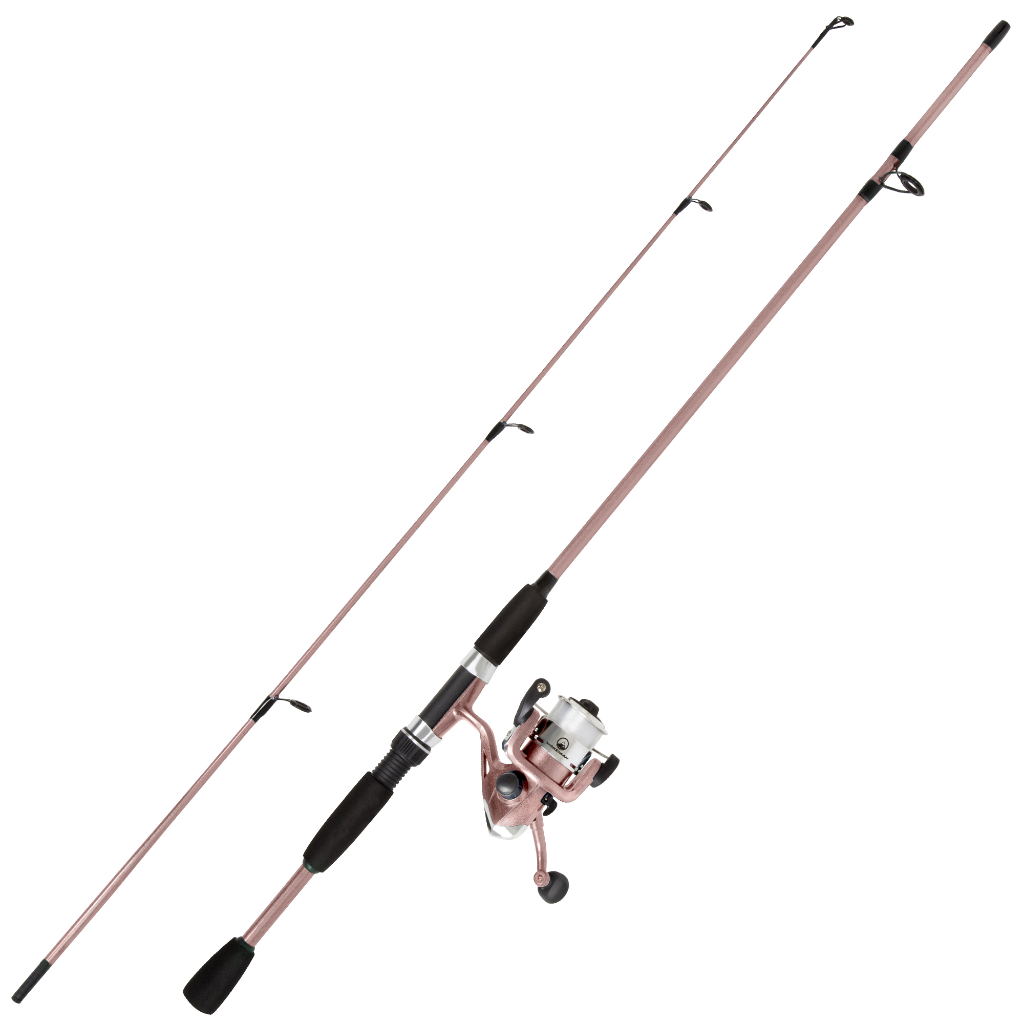 Fiberglass Fishing Rod Portable Telescopic Pole with Size 20 Spinning Reel Fishing Gear for Ponds, Lakes, and Rivers by Wakeman (Black)