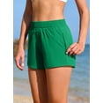 thumbnail image 5 of Women's Board Shorts with Soft Built in Soft Briefs High Waisted Elastic Swim Shorts with Pockets Classic Versatile Swimming Trunks, 5 of 7