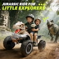 thumbnail image 6 of 12V Dinosaur Kids Ride On Car, 2 Seater Power Ride On Toy for Kids with Remote Control, Bluetooth, USB, 4 Wheel Suspension, Dinosaur Electric Toy Car for Boys and Girls Ages 3-8, Khaki, 6 of 8