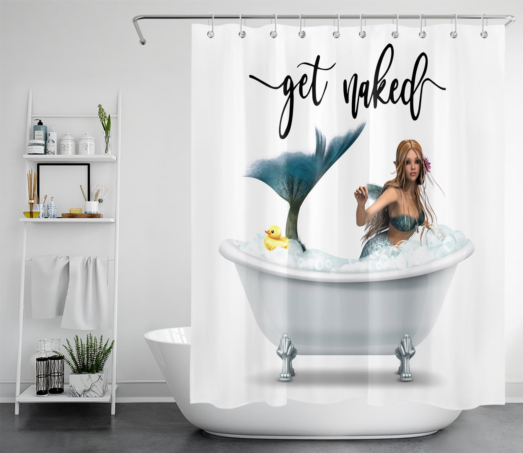 Tropical Mermaid Shower Curtain, Mermaid Bathroom Decor -  UK