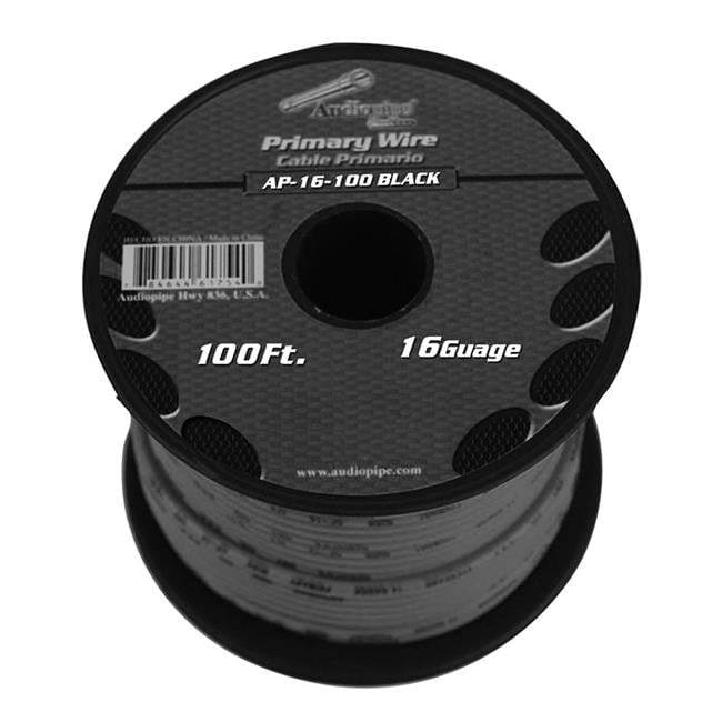 Audiopipe AP16100BK 100 ft. 16 Gauge Primary Wire, Black