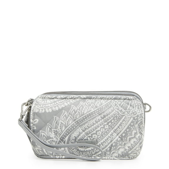 Vera Bradley Women's Performance Twill RFID All in One Crossbody Bag Cloud Gray Paisley