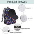thumbnail image 4 of Dinosaur and Geometric Navy Blue Pattern Backpack for School, Cute School Bag with Adjustable Shoulder Straps and Padded Back, 15.7"x11.8"x5.5", 4 of 5