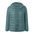 thumbnail image 4 of Lixiuxyad Packable Down Jacket for Women Lightweight Winter Down Jackets Slim Fit Hooded Coat Zipper Warm Jacket with Hood Green, 4 of 5