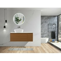Simon 48 Inch Wall Mount Vanity With a Porcelain Vessel Sink