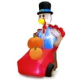 thumbnail image 2 of Costway 6 FT Thanksgiving Inflatable Turkey Pushing Pumpkin Cart Lighted Holiday Decor, 2 of 8