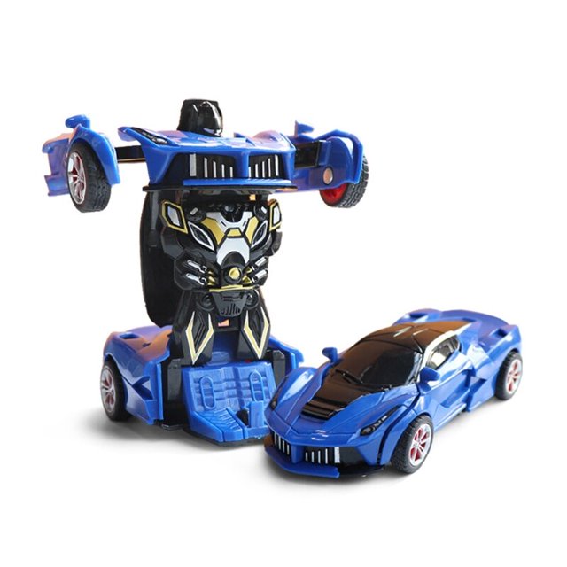 Modelo de Robot deformador, coche de carreras deslizante, Mini coche de juguete de fricción alimentado por empuje y Go, Robot de juguete, regalo de coche de dibujos animados para niños