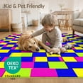 thumbnail image 4 of ODIKA Funky Interlocking Check Design Vibrant Graphic Contemporary Non-Slip Low Profile for Guest Room, Lounge, Apartment, 4 of 7