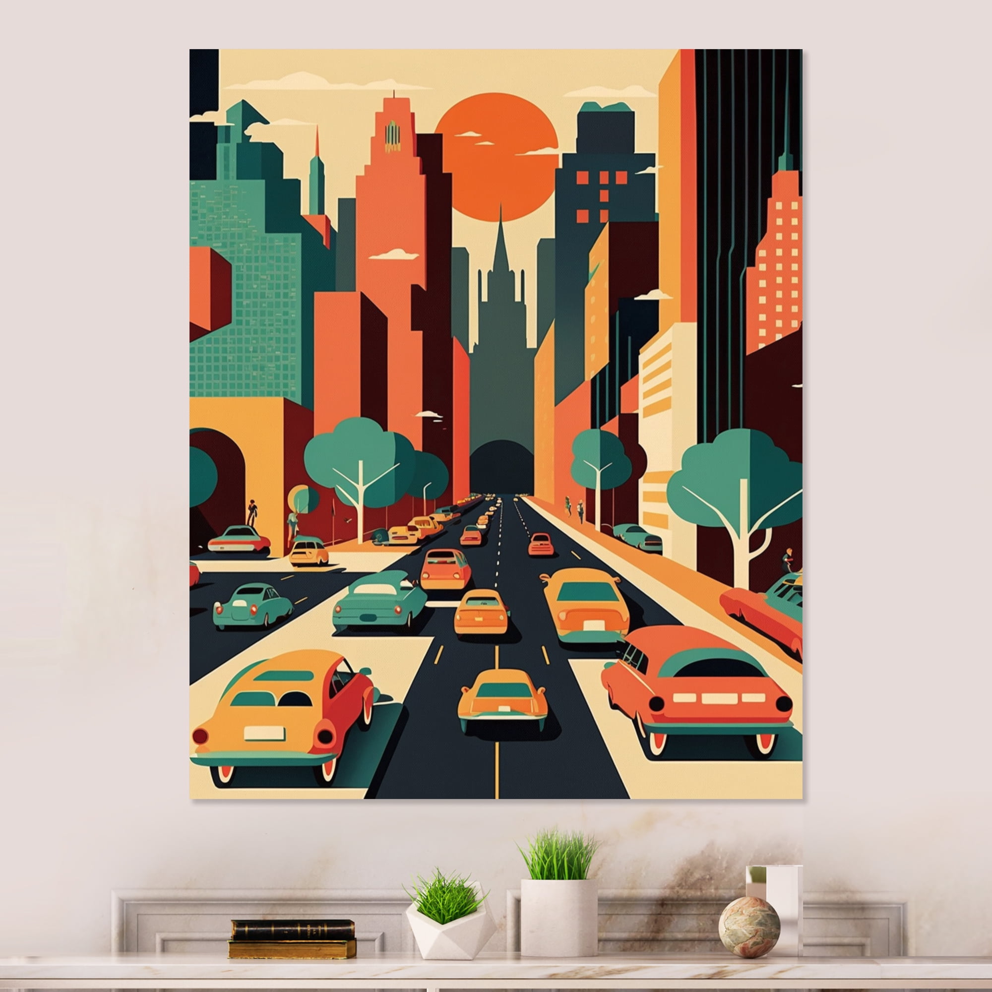 Designart Futuristic Cityscape V Canvas Wall Art
