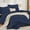 Navy Blue, variant on 7-Piece Queen Navy Blue All Season Bedding Set, Luxury Soft Complete Bed In Bag With Comforter, Flat Sheet, Fitted Sheet and Matching Pillow Covers