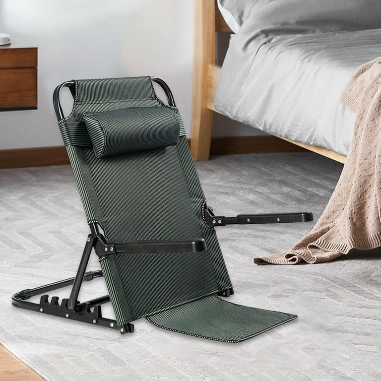 QNLONG Adjustable Bed Backrest with Arms,Floor Chair for Adult Reading with  Pillow Patient Care Bed Chair for Sitting Up in Bed Foldable 8-Gears