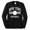 thumbnail image 2 of Wild Bobby City of New York NY Baseball Fantasy Fan Sports Men's Long Sleeve T-Shirt, Black, Large, 2 of 6