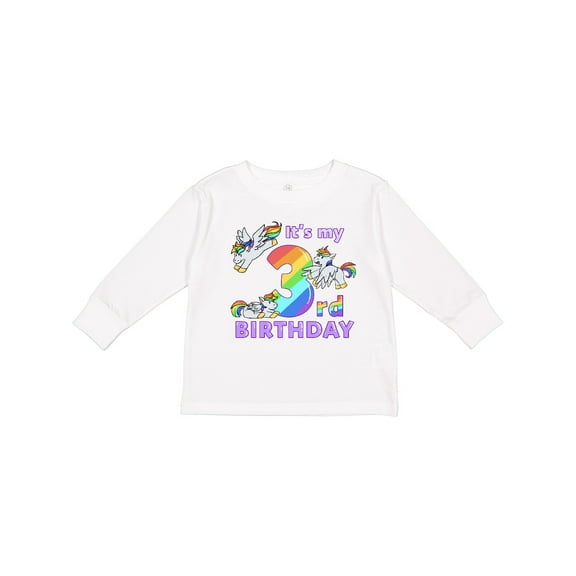 Inktastic It's My 3rd Birthday Unicorn Boys or Girls Long Sleeve Toddler T-Shirt