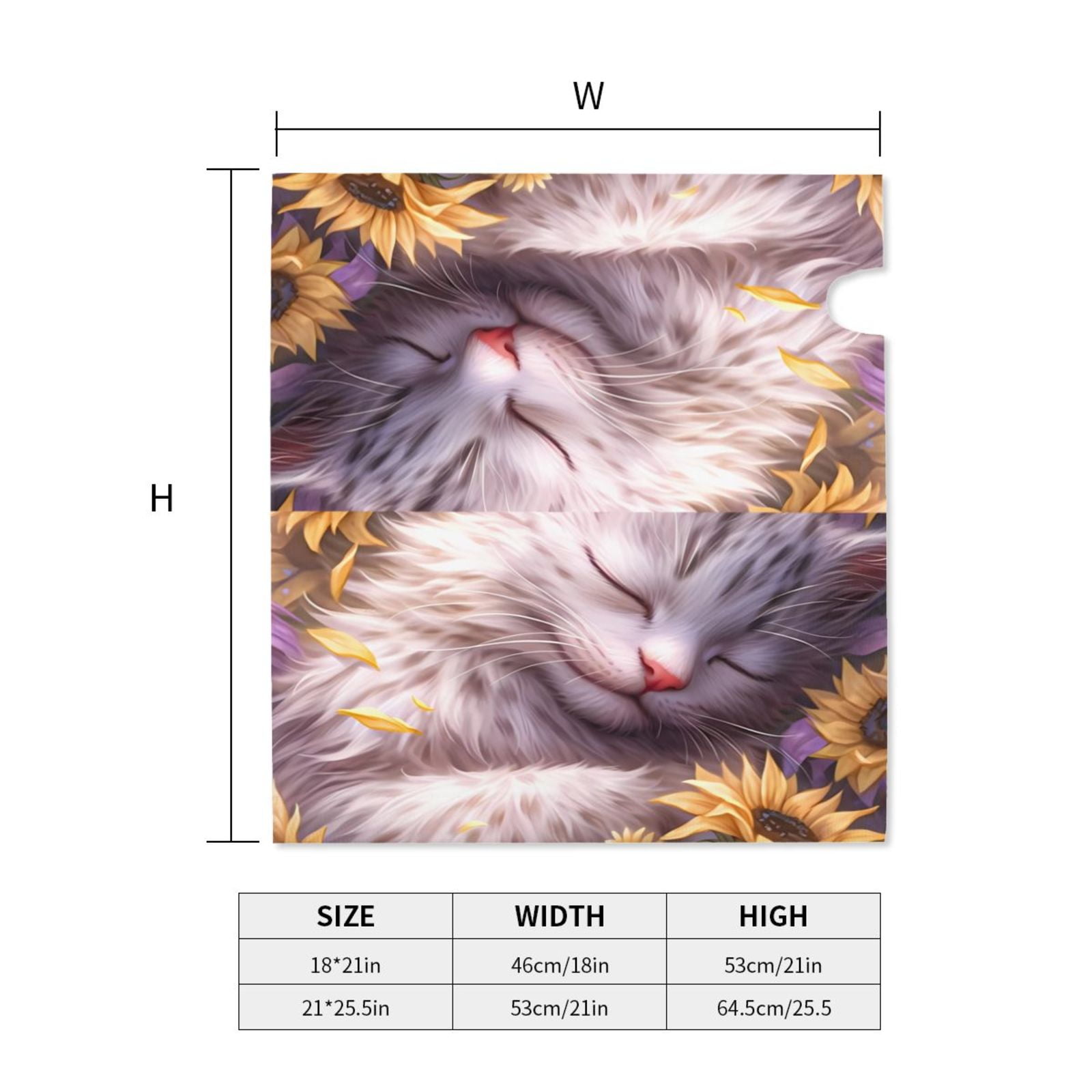 Gukieu Warm Sunflower Sleeping Cat Print Magnetic Mailbox Cover, Sun-proof and Waterproof Home Yard Mailbox Cover-21x18 in