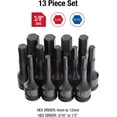 thumbnail image 2 of Sunex 3649 3/8-Inch Drive SAE and Metric Hex Driver Set, 13 Piece, 2 of 5