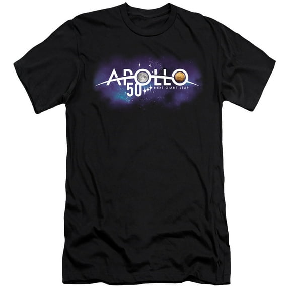 Nasa Next Giant Leap Adult 30/1 T-Shirt Black