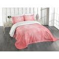 thumbnail image 3 of Ambesonne Coral Quilted Bedspread Set 3 Pcs, Pale Spring Watercolor, Queen Size, Coral Peach Salmon, 3 of 5