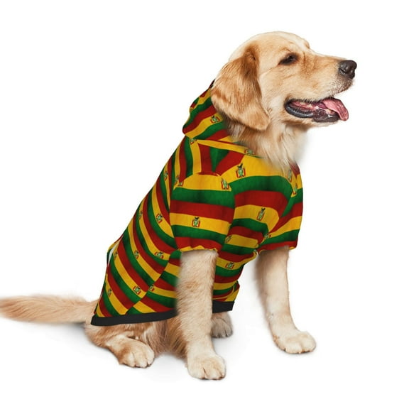 Dog Hoodie Pet Clothes Vintage Bolivian Flag Sweater Sweatshirts Pullover Coat for Large Medium Dogs Small