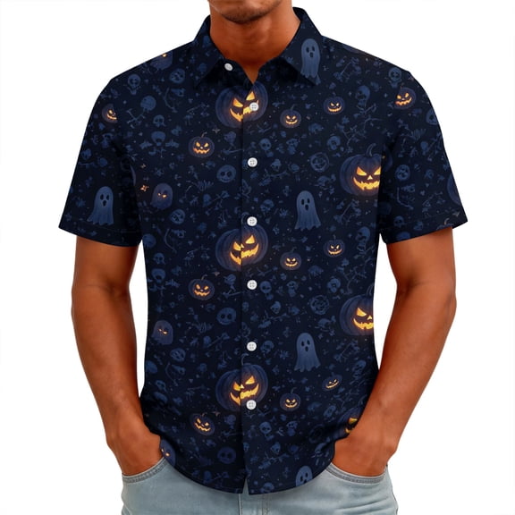 Satingcolo Halloween Funny Polo Shirt for Men Golf Shirts Short Sleeve Golf Polos Shirts Summer Shirt Golf Gifts,Watermelon Red M