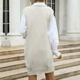 thumbnail image 6 of Dresses for Women Fashion Sweater Casual V Neck Mid-length Vest Knitted Sweater Dress, 6 of 9