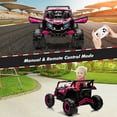 thumbnail image 5 of EastVita Ride on UTV Car, 24V Battery Powerd Electric Off-Road UTV Car w/Remote Control, 200W Motor, Spring Suspension, Music, LED Lights, Ride on Car Rose Red, 5 of 7