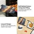 thumbnail image 4 of Majestic Train in Clouds 5 Pcs Kitchen Set Heat Resistant Oven Mitts and Non-Slip Pot Holders with Adjustable Cooking Apron, 4 of 6